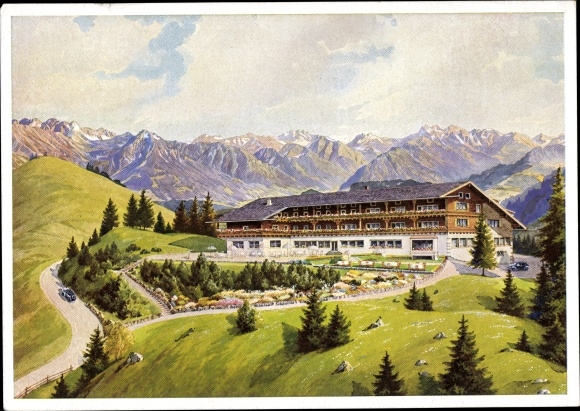 Postcard Sonthofen in Oberallgäu Swabia, Hotel Allgäuer Berghof, Alpe Eck