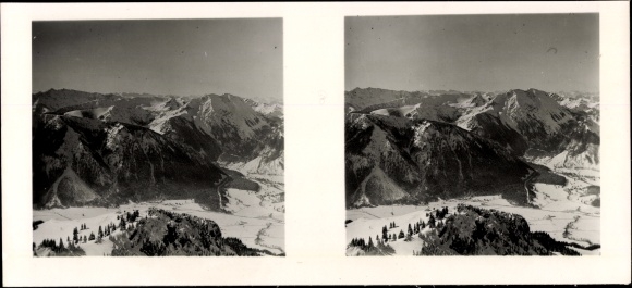 Stereo photo winter in Upper Bavaria Otto Schönstein, mountains in winter, Wendelstein