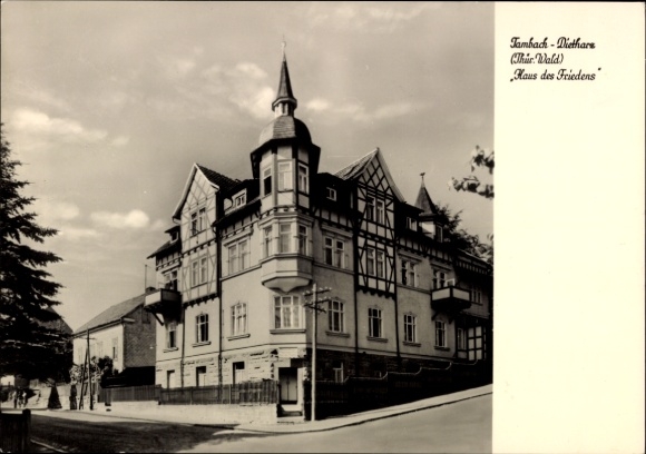 Postcard Tambach Dietharz Thür., House of Peace, Reichsbahn recreation home RAW Berlin Warschauer Str.