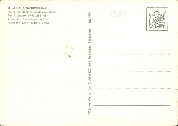 Postcard Oberveischede Olpe in Sauerland Westphalia, Hotel Haus Sangermann, forest