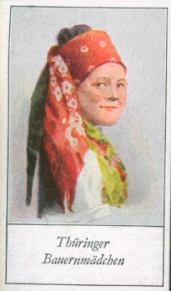 Sammelbild Die Völker Europas, Ein Beitrag zur Rassenkunde, 155 Thüringer Bauernmädchen