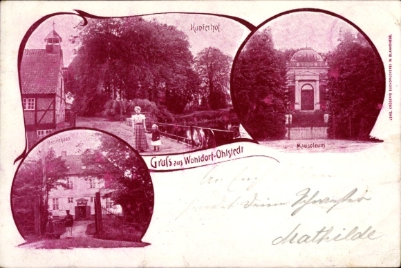 Ansichtkaart Hamburg Wandsbek Wohldorf Ohlstedt, Kupferhof, mausoleum, landhuis