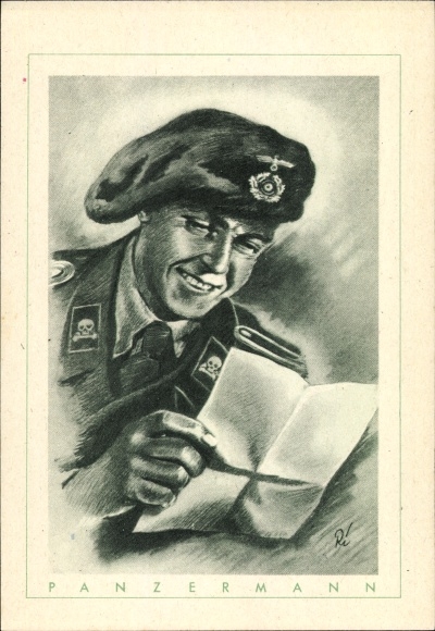 Artist PC The German soldier, tank man, collar patch skull, Wehrmacht, II. WW