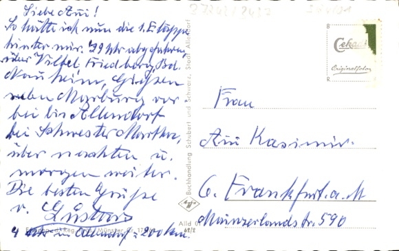 Postcard Allendorf an der Werra Hessen, aerial photo