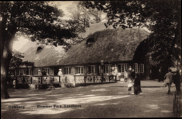 Postcard Hamburg Mitte Hamm, Hammer Park, Landhaus Kaffee