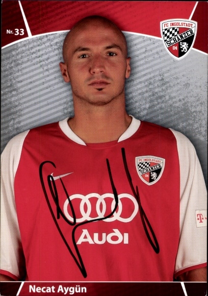 Autogrammkarte Fußballer Necat Aygün, FC Ingolstadt, Autogramm