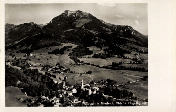 Postcard Elbach Fischbachau in Upper Bavaria, aerial photograph