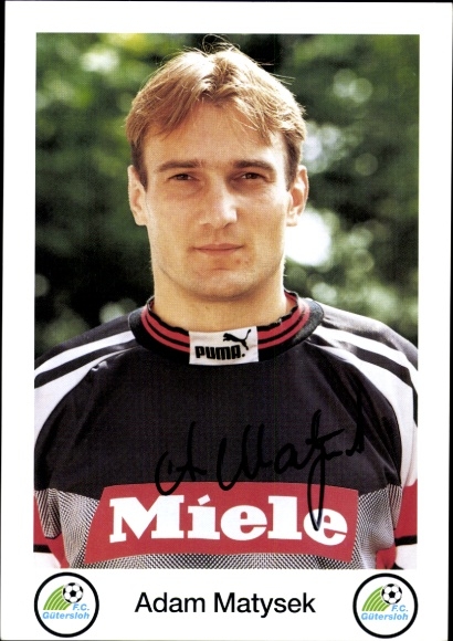 Autogrammkarte Fußballer Adam Matysek, FC Gütersloh, Autogramm