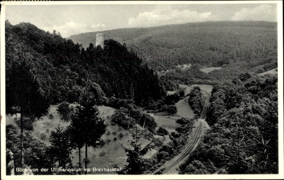 KP Höhr Grenzhausen w Westerwaldzie, widok z Ullmannsruh, Brexbachtal, panorama