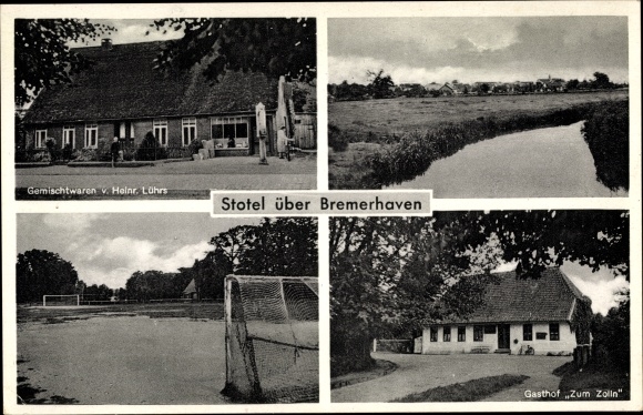 Postcard Stotel Loxstedt Landkreis Cuxhaven, business von Heinr. Lührs, Gasthof zum Zolln