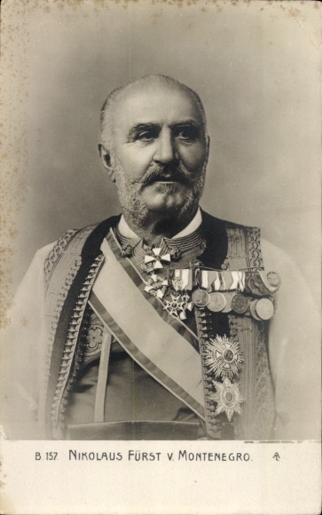 Postcard Nikolaus Prince of Montenegro, Portrait, Uniform, Order, NPG 266-21