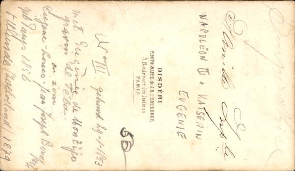 CdV Napoleon III, Eugenie de Montijo, Empress of France
