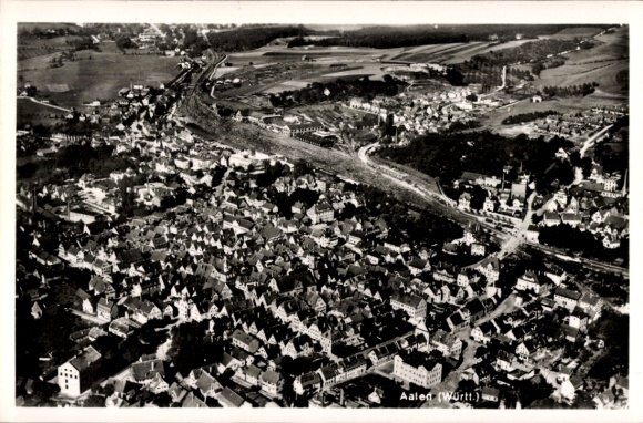 Postcard Aalen in the Ostalbkreis Württemberg, aerial photograph
