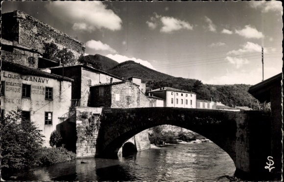 Postcard Quillan Aude, le pont vieux