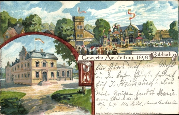 Artist PC Butzbach in Taunus Hesse, trade exhibition 1898