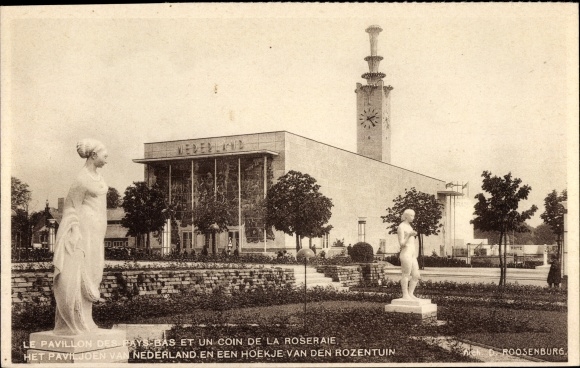 KP Bruxelles Bruksela, ekspozycja, wystawa światowa 1935, Pavilion des Pays Bas, Roseraie