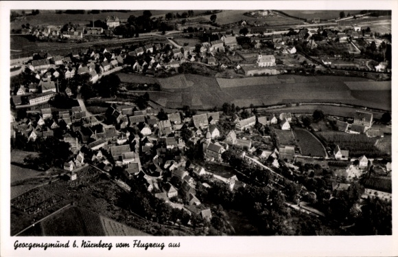 Postcard Georgensgmünd in Middle Franconia, aerial photograph