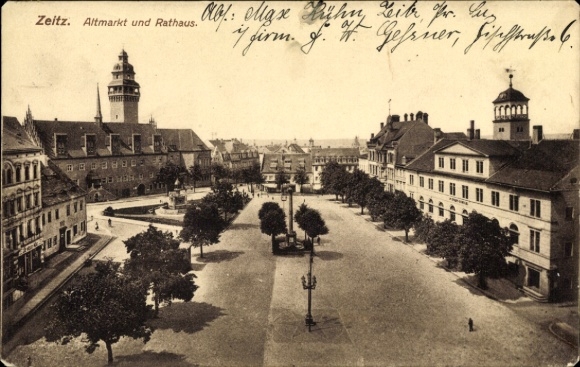 Ak Zeitz im Burgenlandkreis, Altmarkt, Rathaus,  Ansicht, 