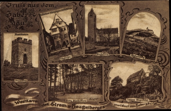 Postcard Cleebronn in Württemberg, Michaelsberg, Magenheim Castle, Güglingen, Sternenfels, Blankenhorn