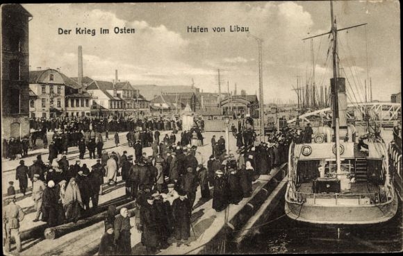 KP Liepaja Libau Łotwa, port miejski, parowiec