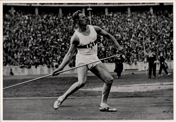 Collector's picture Olympics 1936, javelin thrower Gerhard Stöck