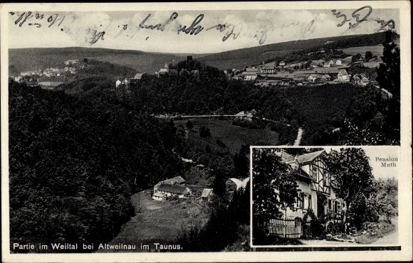 Ansichtkaart Altweilnau Weilrod im Taunus, Weiltal, Pensioen Muth