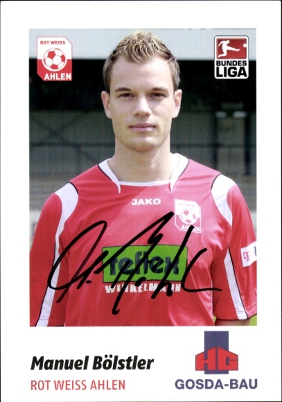 Autogrammkarte Fußballer Manuel Bölstler, Rot Weiss Ahlen, Autogramm