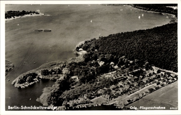 Ak Berlin Köpenick Schmöckwitz Schmöckwitzwerder, luchtfoto