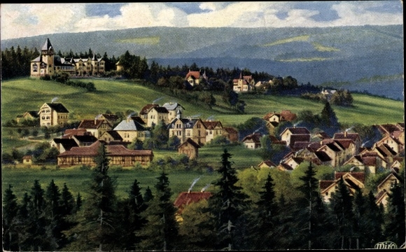 Artist PC Finsterbergen Friedrichroda in the Thuringian Forest, Kurhaus Felsenstein, panorama