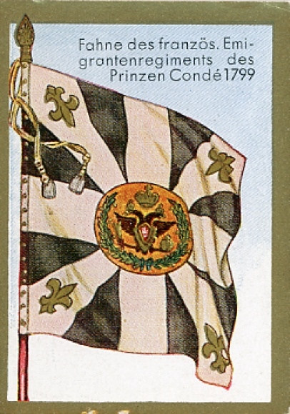 Collection picture historical flags picture 165, flag d. french. Emigrant Regiment de Princes Condé 1799
