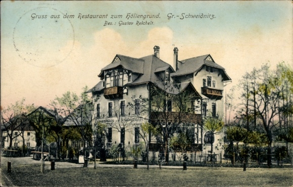 Postcard Großschweidnitz in Saxony, Restaurant zum Höllengrund