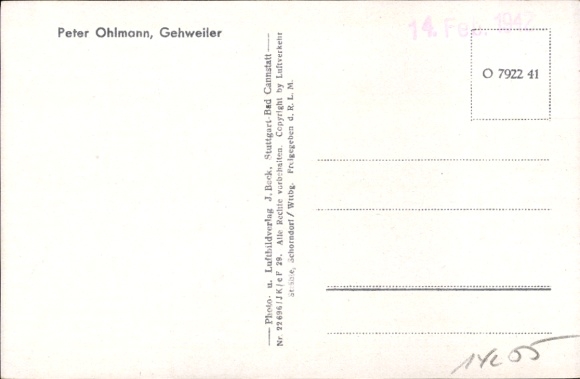 Postcard Gehweiler Wadern in Saarland, aerial photograph