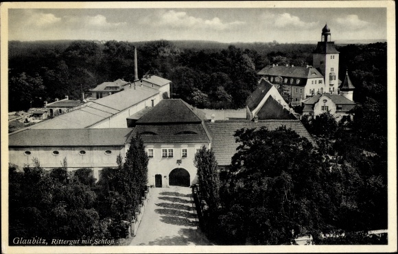 Postcard Glaubitz on the Elbe, Manor, Castle