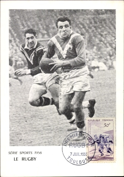 Maximum Postcard Sport, Rugby, year 1956