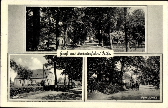 Postcard Wiesederfehn Wiesmoor in Ostfriesland, school
