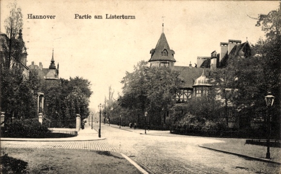 Postcard Hannover in Lower Saxony, street section at the Listerturm