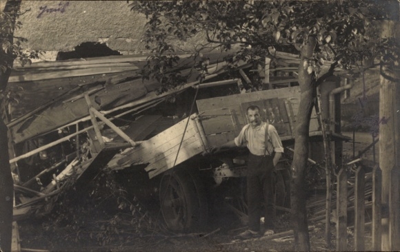 Foto Ak Eulau Naumburg an der Saale, Automobil-Unglück 22. März 1921