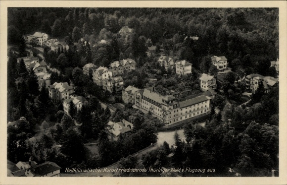 Postcard Friedrichroda in the Thuringian Forest, climatic health resort, Thuringian Forest, aerial photograph