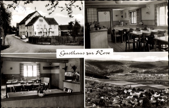 Postcard Boxtal Freudenberg am Main, Gasthof zur Rose, place