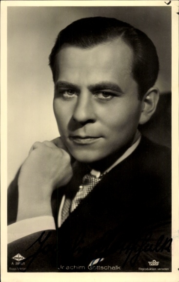 Postcard actor Joachim Gottschalk, portrait, Ross Verlag A 2895 1, autograph