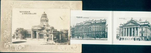 Leporello Postcard Brussels Brussels, Gare du Nord, Manneken Pis, Place Royale