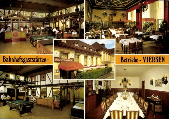 Postcard Viersen in North Rhine Westphalia, station restaurants, businesses various interior views