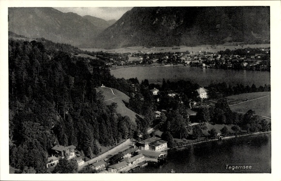 Postcard Tegernsee in Upper Bavaria, aerial photograph