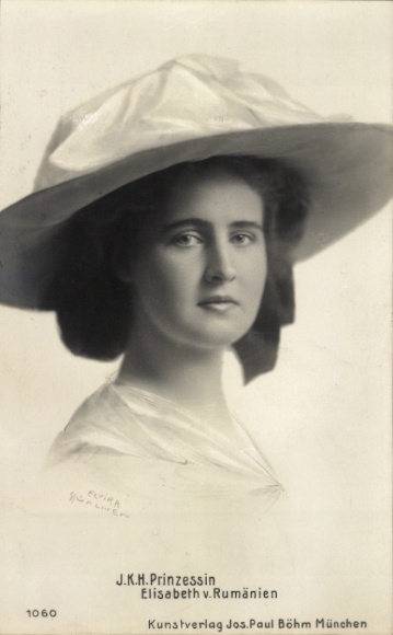 Postcard Princess Elisabeth of Romania, portrait with hat