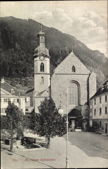 Postcard Chur Kt. Graubünden Switzerland, St. Lucius Cathedral