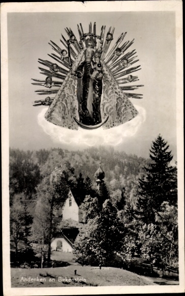Postcard Birkenstein Fischbachau in Upper Bavaria, pilgrimage chapel, miraculous image