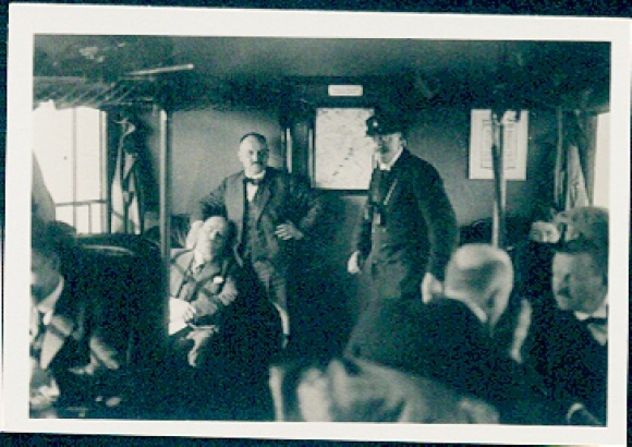Collective picture Zeppelin world trips No. 55 post-war airships, passenger compartment of the &quot;Bodensee&quot;