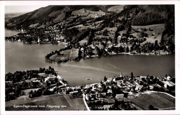 Ak Egern am Tegernsee Oberbayern, Fliegeraufnahme