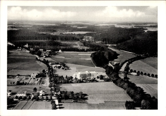 Postcard Traunstein in Upper Bavaria, aerial photograph, Municipal Hospital prince Ludwigheim