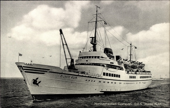 Ansichtkaart Cuxhaven in Nedersaksen, DES Bunte Kuh, Seebadeschiff, HADAG